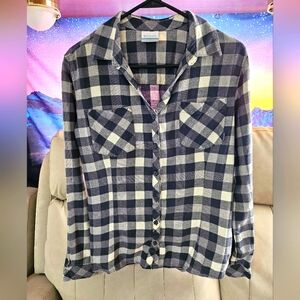 Columbia LG Plaid Long Sleeve Flannel Button Up Women's Cut